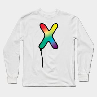 Initial Monogram Balloon Letter X Long Sleeve T-Shirt